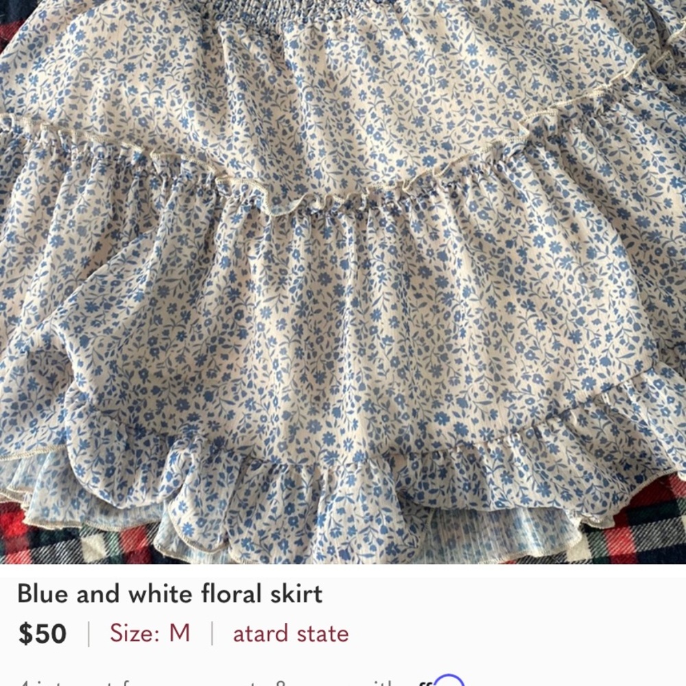 Blue floral skirt